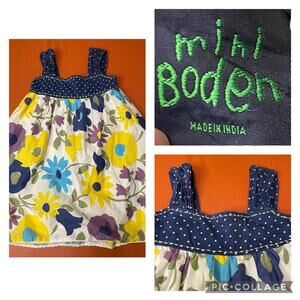 Mini Boden Flower Summer Dress Size 4/5 Y